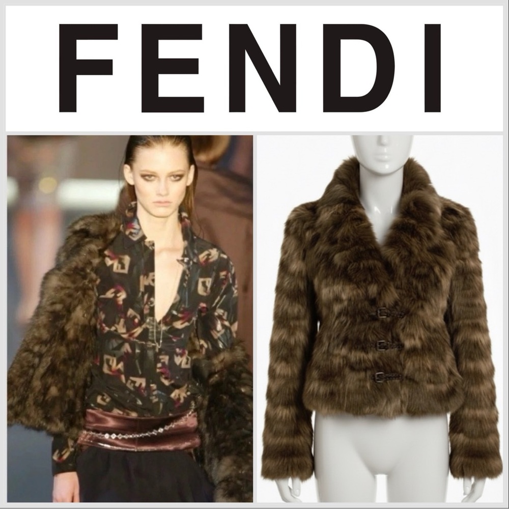 FENDI By KARL LAGERFELD F/W 2004 Mink Jacket Fur Coat Rare Size 40